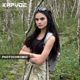 KAPVOE Photochromic Cycling Glasses for Men and Women Clear UV400 Lens for Cycling Running Driving Baseball and Golf on Mountain Bike 64