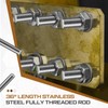 Blulu 4 Pcs 3/8-16 Fully Threaded Rod, 36 Length, 304