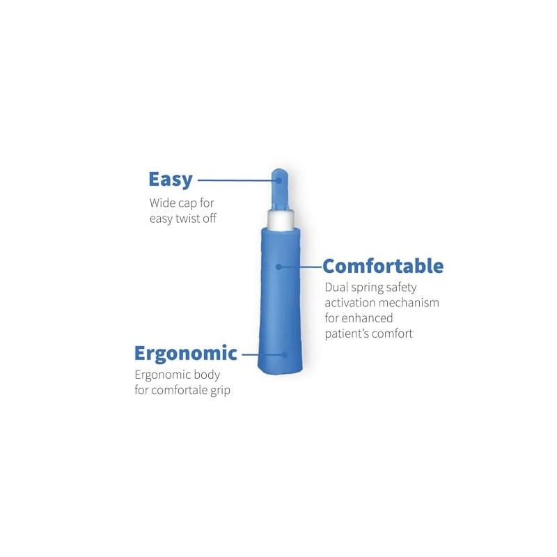 ONE-CARE Safety Lancets 21G x 1.8mm, Contact-Activated, 100/bx