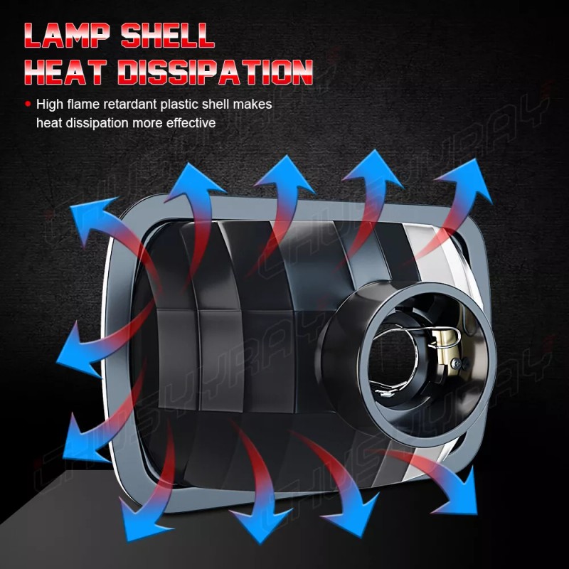 CHUSYYRAY Pair 7X6 5x7 LED Headlights Square For Chevy Express