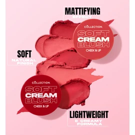 Collection Cosmetics Soft Cream Blush, Cream Lightweight Formula, Cheek Makeup, Multi-use for Cheek and Lip, 4ml, Velvet Rose