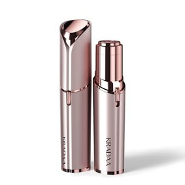 Kradaa Depilación facial para mujeres: maquinilla de afeitar facial eléctrica con luz LED, mini afeitadora sin dolor y resultados instantáneos para uso de viaje (oro rosa)