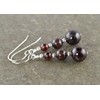 Graduated Dark Red Garnet Gemstone & Sterling Silver Hook Drop