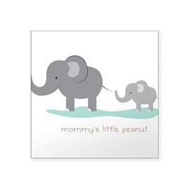 CafePress Mommy's Little Peanut Sticker Square Bumper Sticker Car Decal