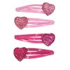 Set of 4 Glitter Hearts Hair Clips