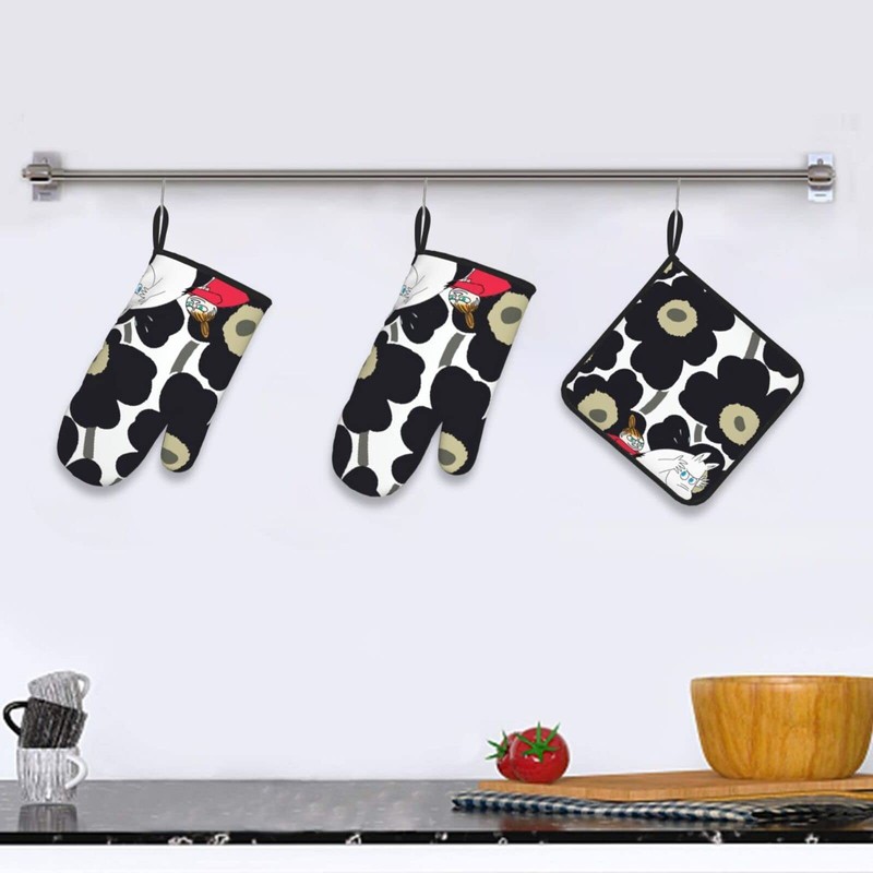 Moomins Heat Resistant Potholder Oven Mitt, Pot Grab, Heat Resistant