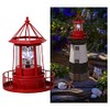 CALIDAKA LED Solar Powered Lighthouse, 360 Degree Rotating Lamp Waterproof