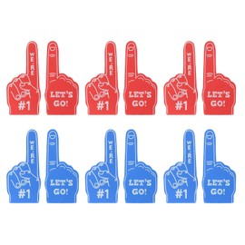 PATIKIL Mini Foam Fingers 5.1 Inch, 48 Pack We're #1,let's go! Cheerleading Foam Finger for Sports Fan Events Games Party Favors, Red, Blue