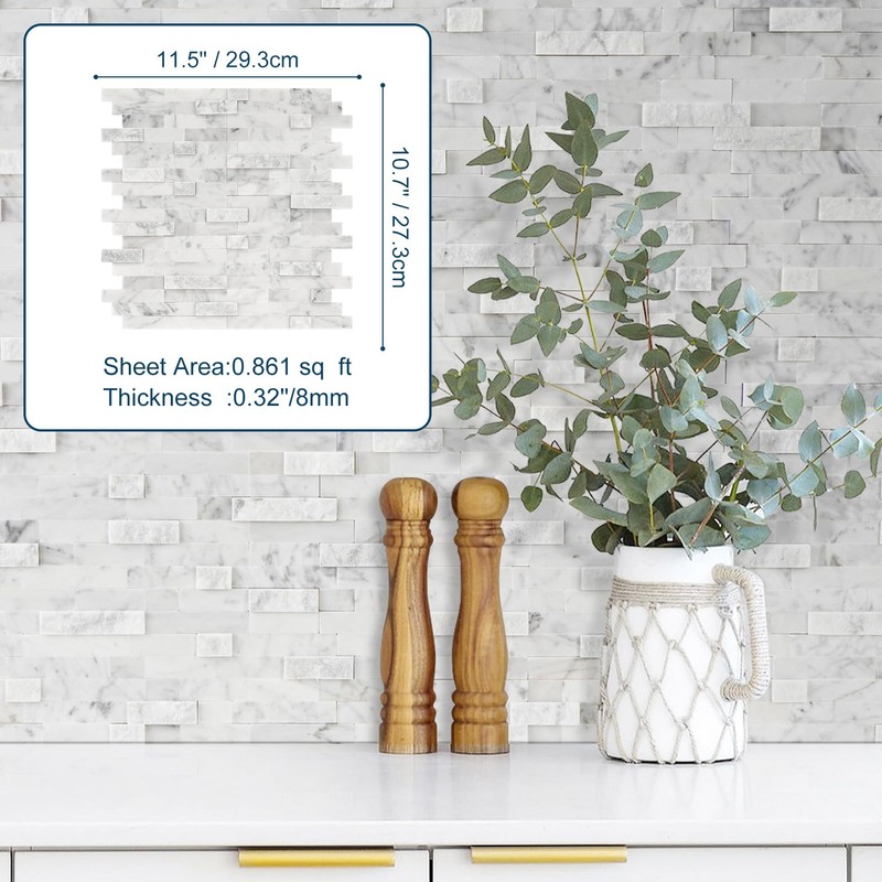 V-MOZZA Peel and Stick Stone Tile, 5-Sheet Peel and Stick