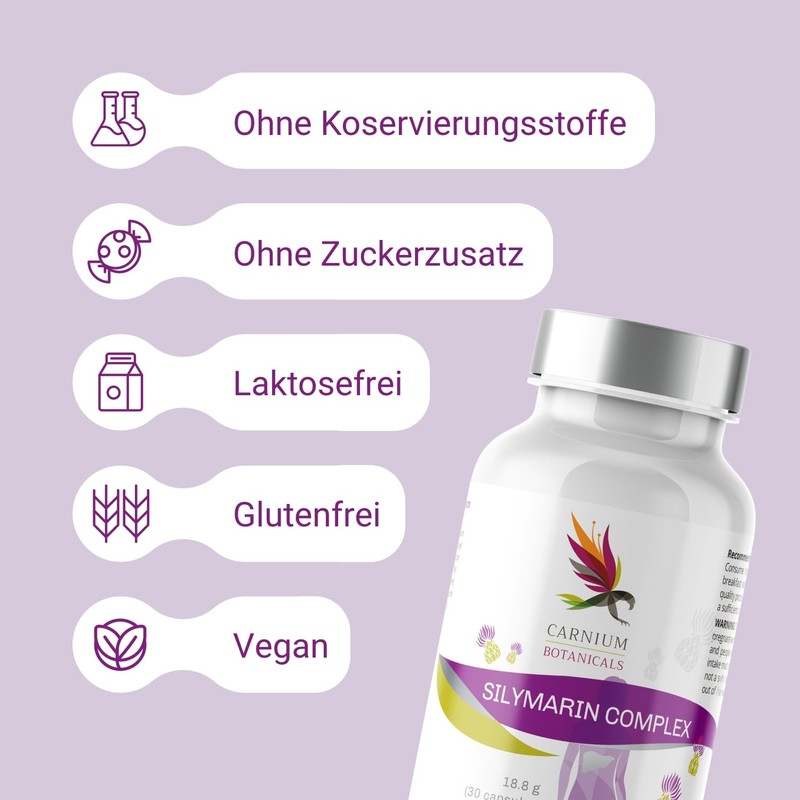 Carnium Botanicals Silymarin Complex - Milk Thistle, Dandelion and Artichoke