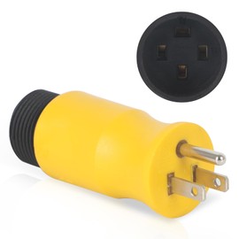 5-15P Multi-Voltage Adapter Plug, ZDHQLHJ 115V 3 Prong 5-15 Male Plug to 4-Pin Welding Power Cord, Welder Electric Adapter Plug for Welders Plasma Cutters