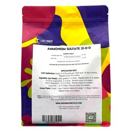 Greenway Biotech Ammonium Sulfate 21-0-0 Fertilizer Contains 21% Water Soluble Nitrogen & 24% Sulfur Suitable for Acid Loving Plants- Lawn Fertilizers to Lower pH Levels in Alkaline Soil- 5 Pounds
