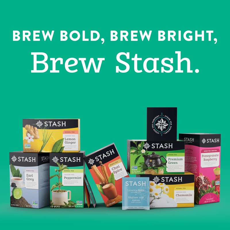 Stash Tea Peach Black Tea, 6 Boxes With 20 Tea