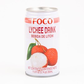 Foco Lychee Drink 11.8 oz - 24 Pack | Authentic Southeast Asian Lychee Juice Beverage, Sweet & Floral, Perfect for Refreshment or Cocktails, Imported from Thailand