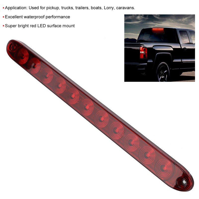 12V 11 LED Brake Turn Tail Light Red Polycarbonate Lens