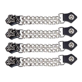 Motorcycle Vest Extender 4 Pack Biker Chain For Men/Women (Angel On A Motorcycle Graphic)