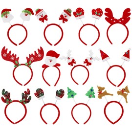 STHGDONA 12 Pieces Christmas Headbands with Different Designs Christmas Party Holiday Headbands for Kids Women Men Christmas and Holiday Parties Christmas Party Favors