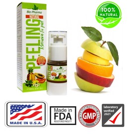 1 Natural Facial Peeling Gel Solution  Made in U S A  Glowy skin 20 ml + 1 chard
