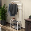 Simple Houseware Coat Rack with Storage Shelf, White