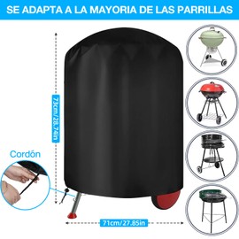 Cubierta para Parrilla de Barbacoa,300D funda asador weber de 29 Pulgadas,impermeables, duradero y conveniente, Anti-UV Cubierta para Asador,Prueba lágrima,con Bolsa de Almacenamiento Impermeable