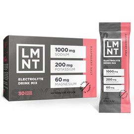 LMNT Electrolitos Sin Azúcar - Sal de Frambuesa | Mezcla para Bebida | 30 Unidades
