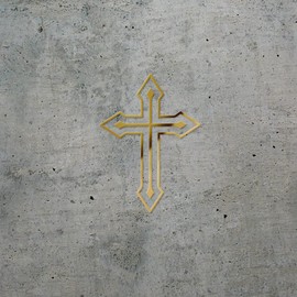 Decal Stickers of Vintage Cross (Metallic Gold) (Set of 2) Premium Waterproof Vinyl Decal Stickers for Laptop Smartphone Car Dirt Bike Wall Room Mason Jar Bathtub Door - BICVER1d25661GOW19Y24