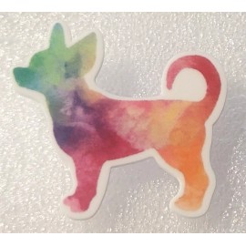 Chihuahua Dog Standing MultiColored Small Flat Acrylic Pin Tie Tac Jewelry