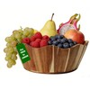Wooden Fruit Bowl, Large Kitchen Counter Fruit Basket Storage