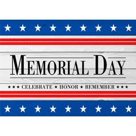 Loccor 7x5ft Fabric USA Memorial Day Backdrop Patriotic American Honor and Remember Stars Stripes Wood Photography Background Veterans Day Banner Patriotic Events Party Decorations Photo Booth Props