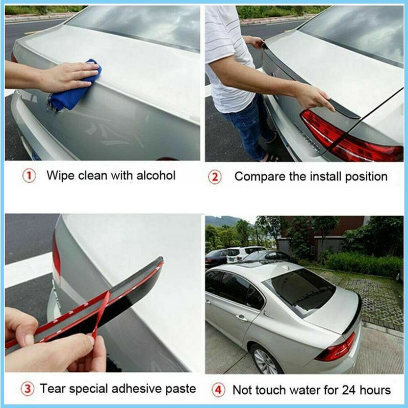 V Style Rear Trunk Duckbill Rear Spoiler Wing Compatible with
