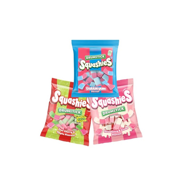 Squashie Drumstick Candy Variety Pack – 3-Pack Deal (120g Each)