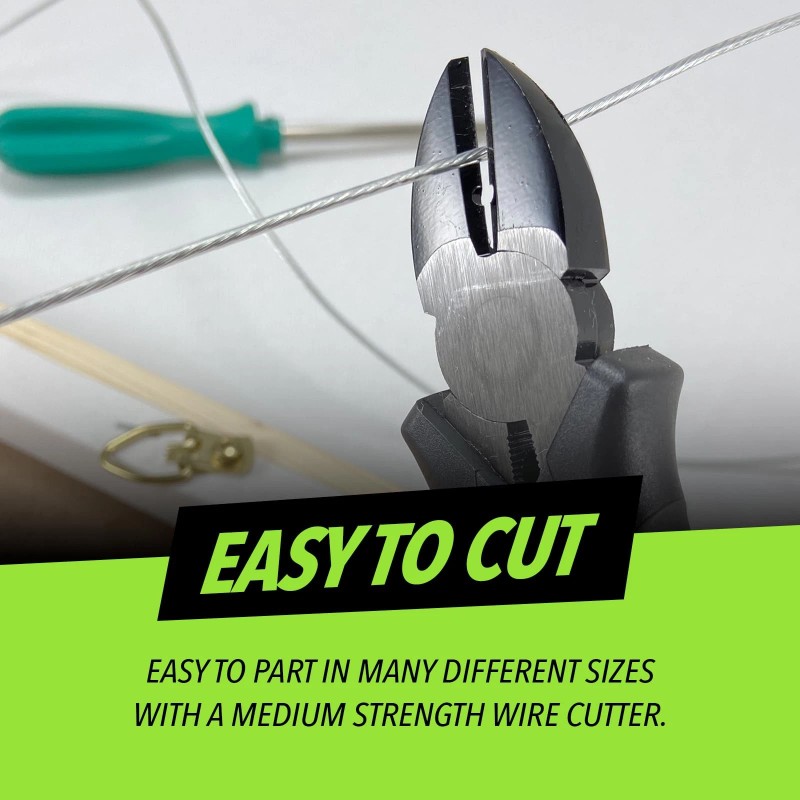 Hangdone Coated Picture Hanging Wire #4 30Lbs 100-Feet, Flexible Steel