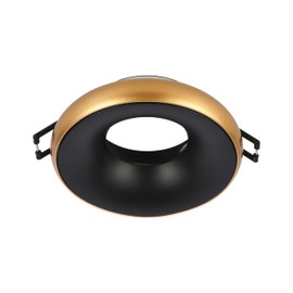 TEKLED Die-Cast Aluminium Downlight with Color-Accented Bezel | GU10 Fixed Ceiling Spot | for Kitchens Living Rooms Hallways Offices Hotels and Commercial Spaces | Gold-Black (Bulb not Included)