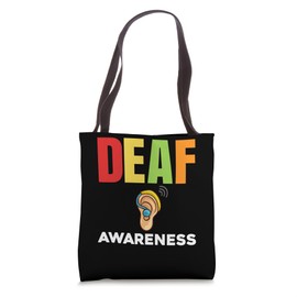 Hearing Aid Ear Disability Support Deaf Awareness Tote Bag