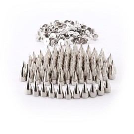 Nisorpa 100PCS Metal Studs Rivet Bullet Spike Cone Screw Punk Rock Style, Spikes for Clothes DIY Leather Craft(7X9.5mm)