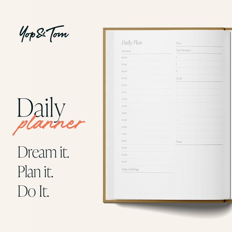 Yop & Tom Daily Planner - Productivity Planner - Weekly