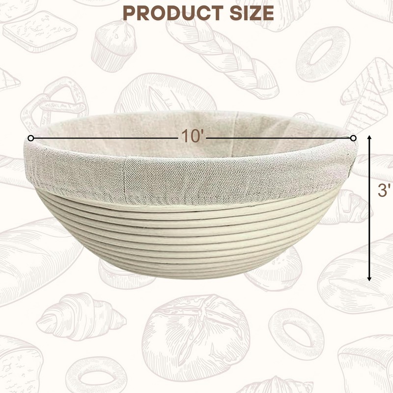 [Upgraded] Banneton Bread Proofing Basket 2 pack 9" Round With