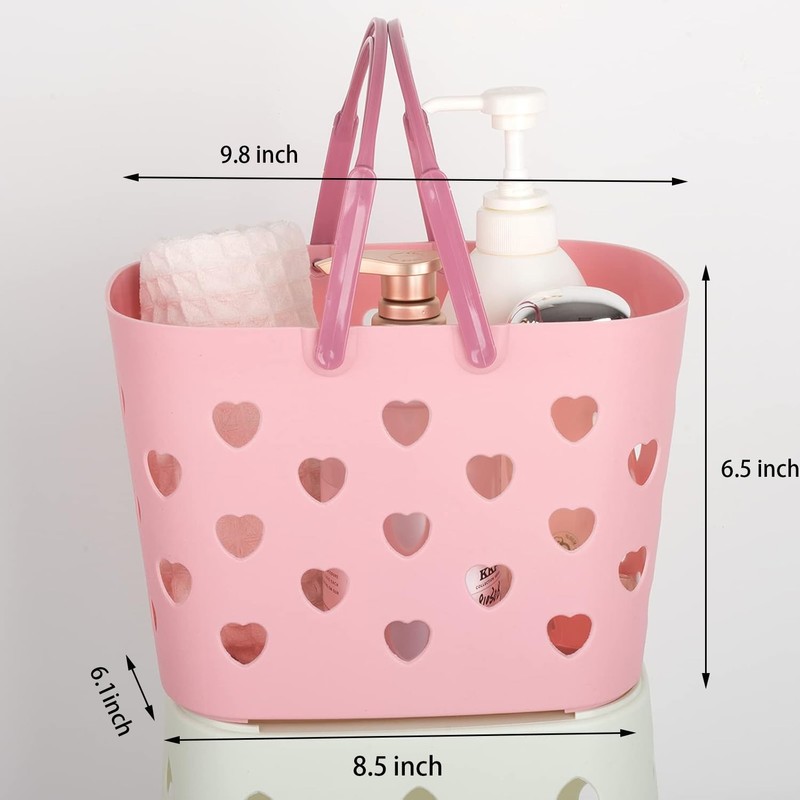 Anyoifax Portable Shower Caddy Tote Plastic Storage Basket with Handle