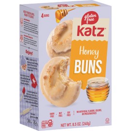 Katz Gluten Free Honey Buns, 4 Individually Wrapped Snack Cakes | Tree Nut Free | Peanut Free | Dairy Free | Soy Free (Pack of 1)