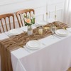 Aoksunova Muslin Wedding Table Runner, Brown, Decorative Cheesecloth Fabric, 3