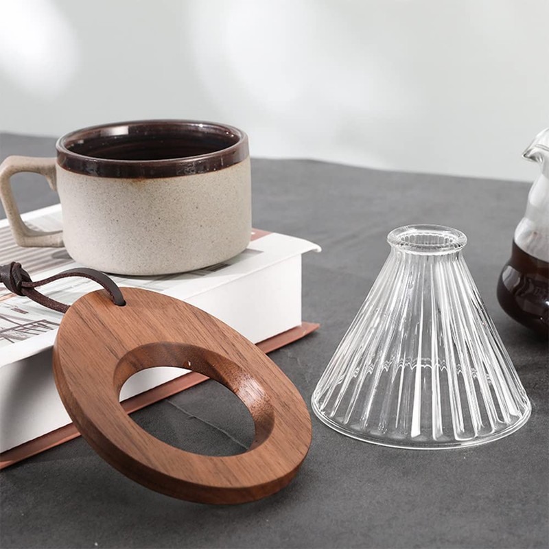 AXUYU Pour Over Coffee Dripper V60 Glass Coffee Funnel Filter