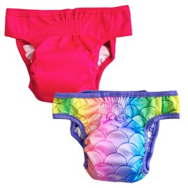 ARCM Pets No Tail Hole Washable Pet Diapers, Dog Diapers Female & Baby Goat Diapers-Ultra Absorbent Incontinence Protection Premium Doggie Diapers & Adjustable Diapers for Small Dogs (Mermaid)