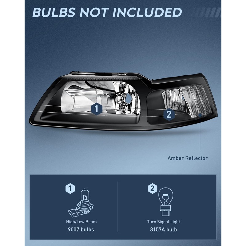 Nilight Headlight Assembly for 1999 2000 2001 2002 2003 2004