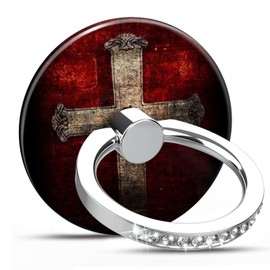 NCHomesy Cell Phone Ring Holder for Smartphone,360 Degree Rotation Finger Kickstand Phone Diamond Ring Stand Grip - Christian Christ Cross