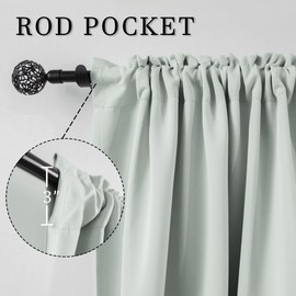 DUALIFE Greyish White Curtains 54x45 Inch Length for Small Windows Blackout Short Window Drapes for Bedroom 2 Panels Thermal Insulated Room Darkening Curtains 45 Inches Long Rod Pocket