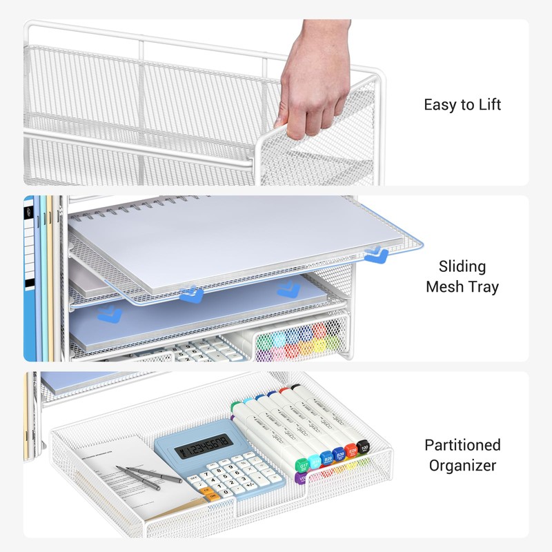OPNICE Desk Organizers and Accessories with File Holder, 5-Tier Office