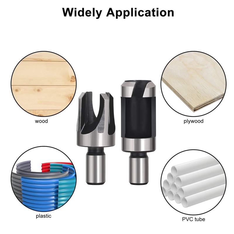 Baorder 8Pcs Wood Plug Cutter Drill Bit Set Carbon Steel