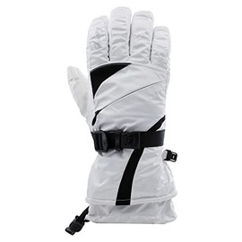 Swany Women's X-Therm Waterproof Breathable Nylon Insulated Winter Snow Gloves, White/Black, Medium