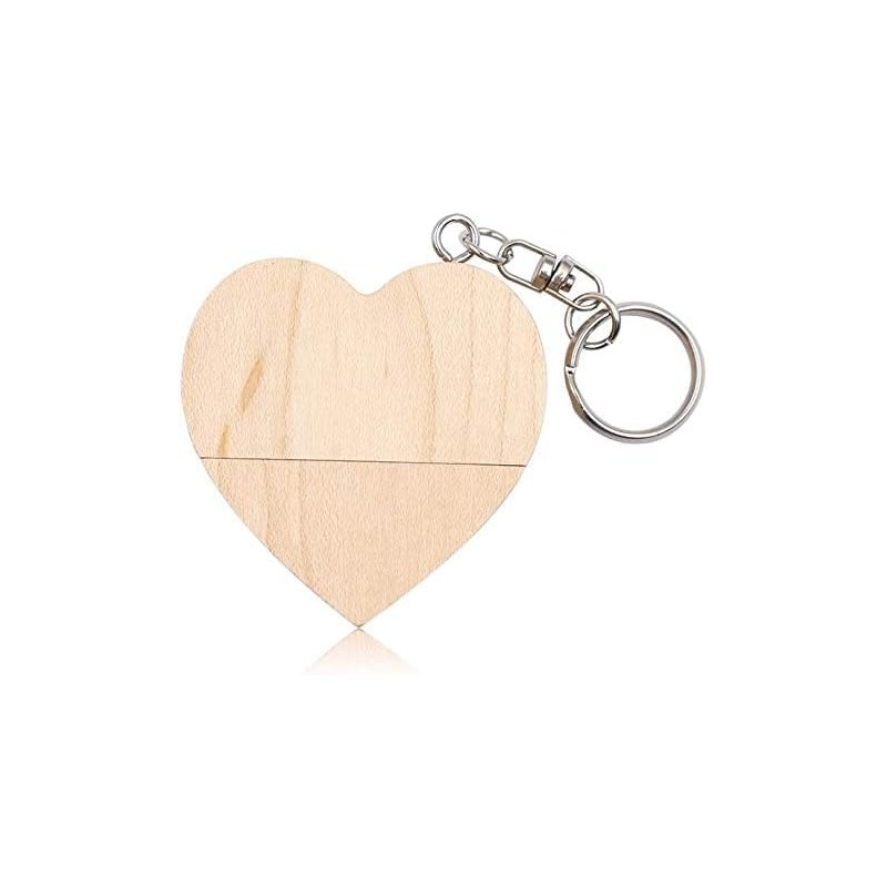 USB Stick 3.0 Solid Wood Heart for Photo Album Engagement