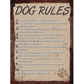 Finger prints - Dog Rules - Vintage Metal Wall Sign